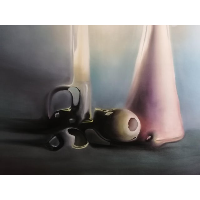 Lucille 2024 oil canvas 99x108x1 in my work, i used oil to bring a still life, flowers, plants and vegetation to life....