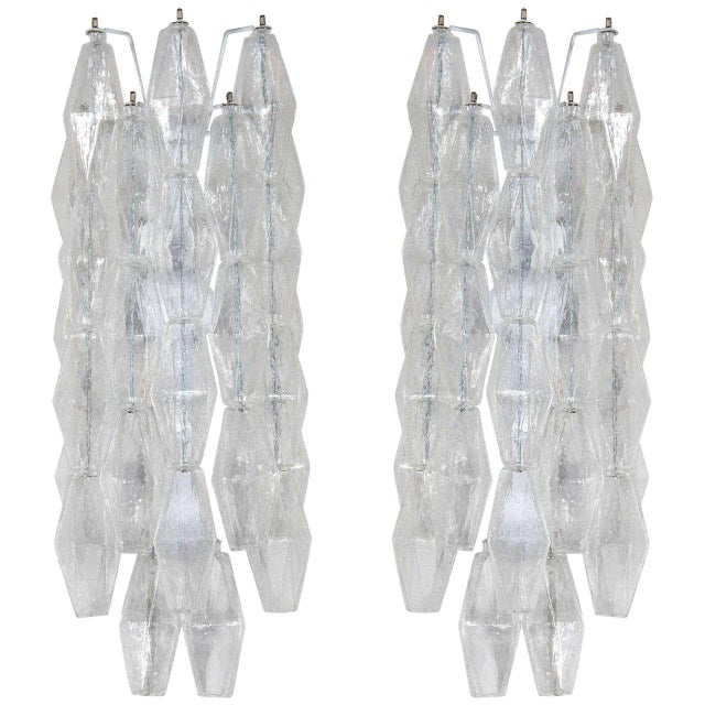 Hand Blown Murano Glass Polyhedral Sconces by Venini - a Pair For Sale In New York - Image 6 of 6