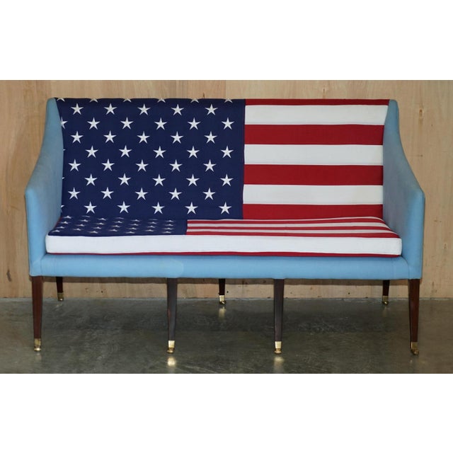 Very rare, highly collectable English Georgian circa 1780-1820 Library settee that has been fully by Antiques 2 Chic of...