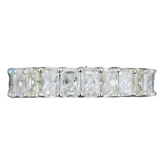 3.80 Ct Platinum Radiant Eternity Band With Gap for Sizing Size 6.5 For Sale