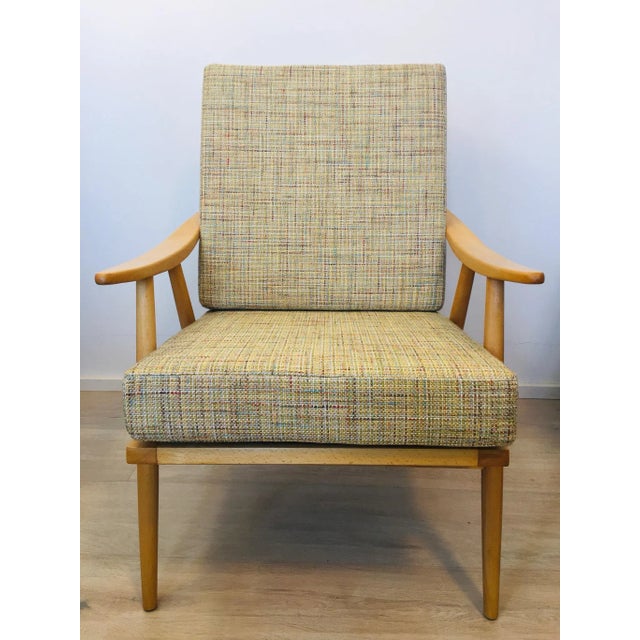 1960s Yellow Beige Boomerang Armchair from TON, 1960s For Sale - Image 5 of 14