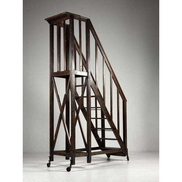 Antique Library Ladder, 1900 For Sale - Image 11 of 18