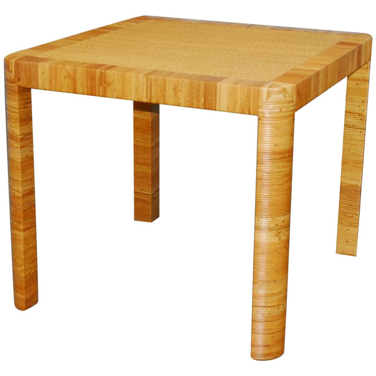 Bielecky Bamboo & Rattan Basket Weave Dining Table Chairish