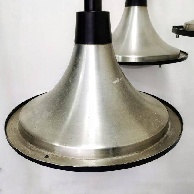 Glass Space Age Ceiling Light in Glass and Aluminum For Sale - Image 7 of 15