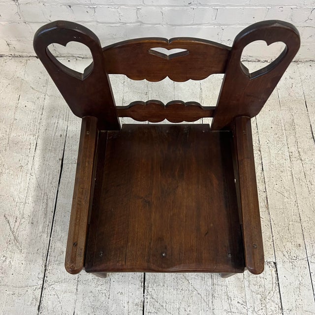 Folk Art Wooden Chair With Great Lines and Shape. For Sale - Image 9 of 11