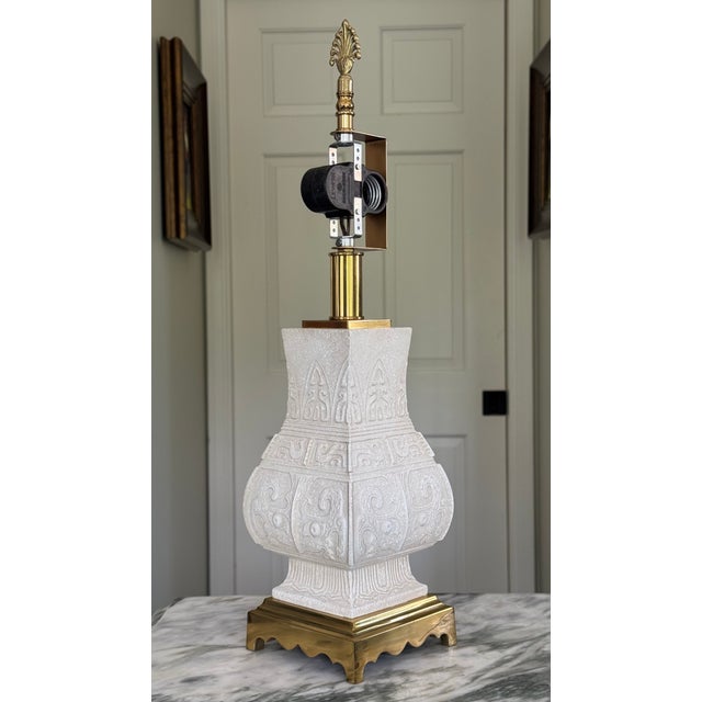 Estate House of Troy Aztec Brass Base Lamp For Sale In Seattle - Image 6 of 14