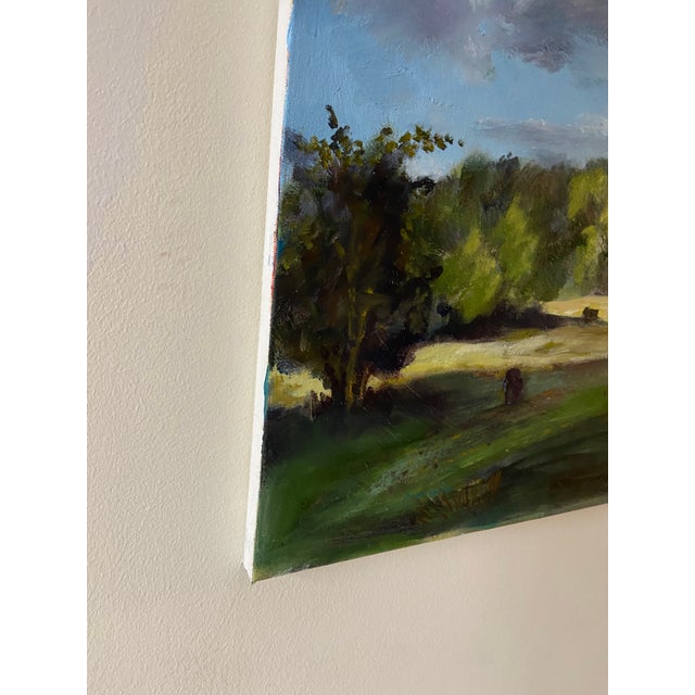 Realism A Country Field Large Landscape Oil Painting by Marina Movshina For Sale - Image 3 of 4