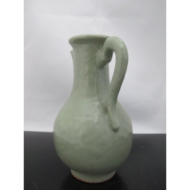 Chinese Longquan Celadon Glazed Pottery Ewer Wine Pitcher For Sale In Portland, OR - Image 6 of 7