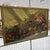 Beautiful vintage/antique-style still life oil painting featuring an abundant arrangement of colorful flowers, fruit,...