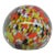Art Glass Paperweight Multicolor Yellow Black Orange Confetti Pattern 5074b For Sale