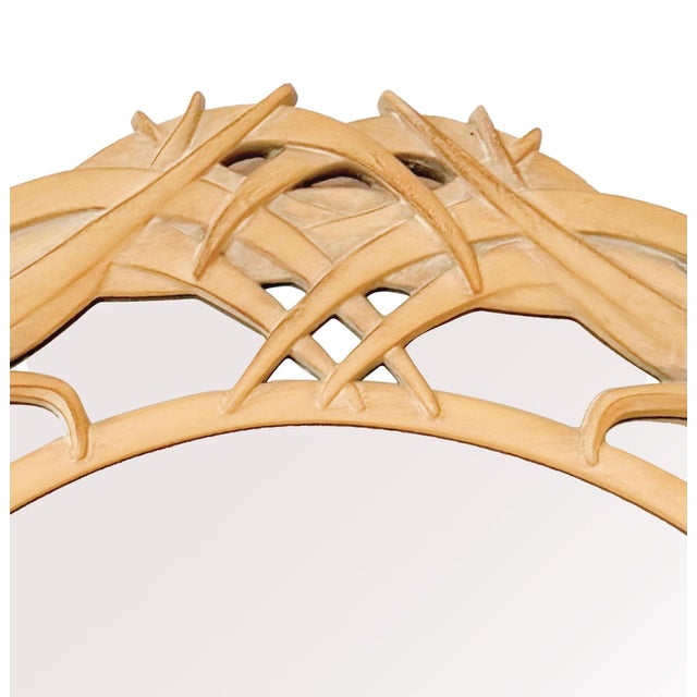 Carolina Mirror Company Vintage Regency Mirror Palm Leaf by Carolina For Sale - Image 4 of 7