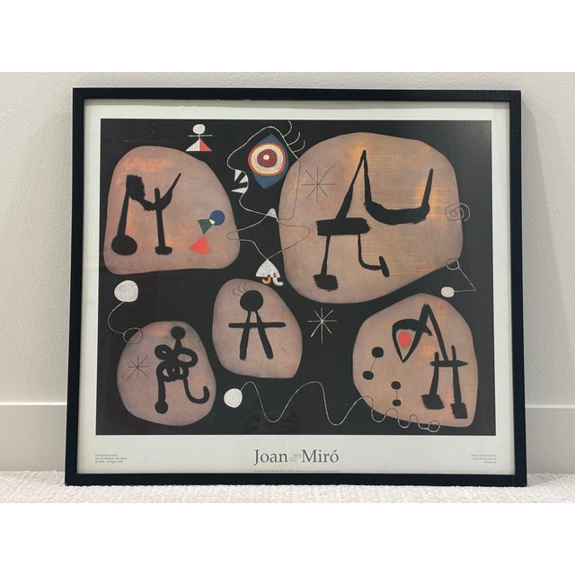 Vintage 1993 Joan Miró, "Dona Escoltant Música" Barcelona Centenary Exhibition Poster, Framed For Sale In Little Rock - Image 6 of 16