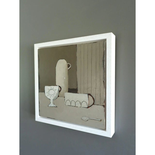 Paint 2025 Contemporary 'Sunny Cup' Minimalist Naive Style Still Life Acrylic Painting by British Artist Annemarie Derrick, Framed For Sale - Image 7 of 12