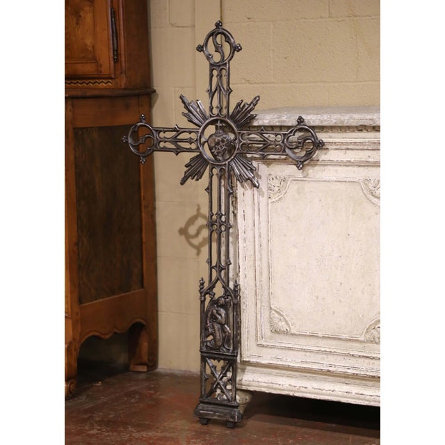 Bring dramatic Gothic Revival craftsmanship to a church, chapel, or refined interior with this exceptional antique altar...