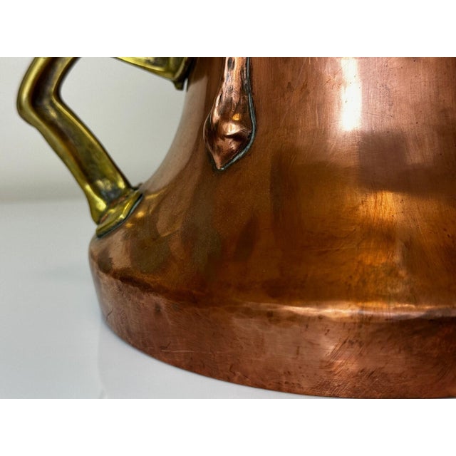 Beautiful Antique Dutch Copper Quatrefoil Cachepot Home Garden Planter With Brass Handles, Tulip Motif, Late 19th C For Sale - Image 16 of 16