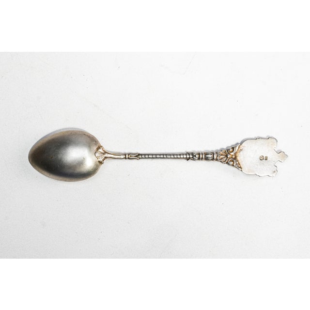 Rare Queen Wilhelmina of the Netherlands Antique Hand Painted Enamel 800 Silver Commemorative Spoon Royal History For Sale - Image 10 of 11