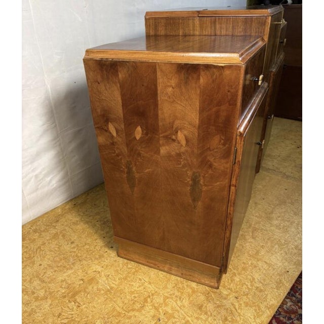 Art Deco English Burr Walnut Cocktail Bar Cabinet, 1930s For Sale - Image 13 of 15