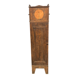 Quarter Sawn Oak Arts & Crafts Floor Clock With Cabinet