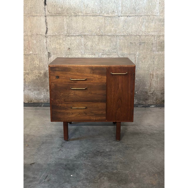 Mid-Century Modern Jens Risom Petite Walnut Cabinet For Sale - Image 3 of 6