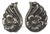 1940s Sterling Repoussé Flower and Leaf Earrings, A Pair For Sale