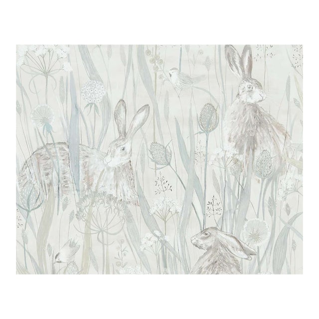 Sanderson Dune Hares Wallpaper – Mist/Pebble For Sale