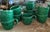 A stunning complete service for 8 in vivid emerald green majolica-style ceramic by The Haldon Group, made in Japan. All-...