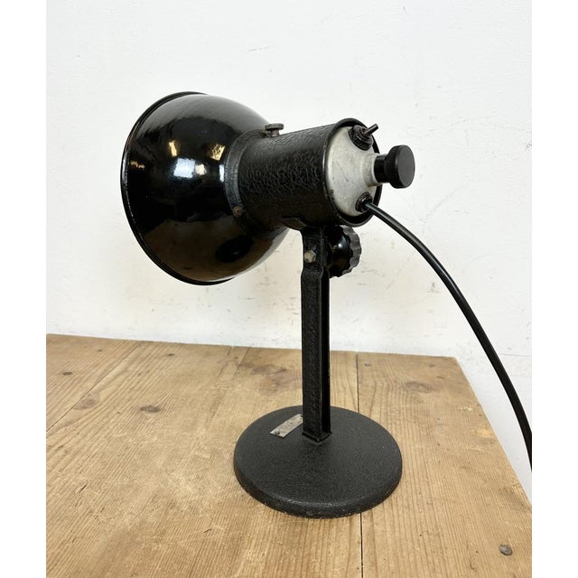 Vintage Black Enamel Table Lamp, 1950s For Sale - Image 6 of 18