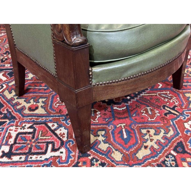Wood Empire-Style Mahogany Chair in Carved Mahogany, 1800s For Sale - Image 7 of 18