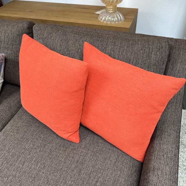 2020s Woven Coral Throw Pillows, Pair For Sale - Image 5 of 9