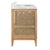 2020s Matthew Izzo Home Wynn Cerused Oak Single Porcelain Sink Bath Vanity With Carrara Marble Top, 3 Caned Drawers and Brass Knobs For Sale - Image 5 of 10