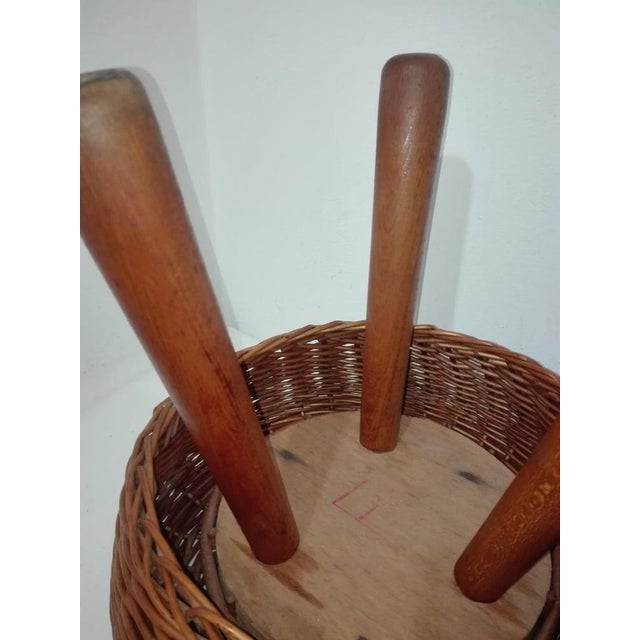 Brown Wicker Stools by Tony Paul, 1950s, Set of 2 For Sale - Image 8 of 12