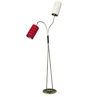 Mid-Century Glass Floor Lamp, 1950s For Sale