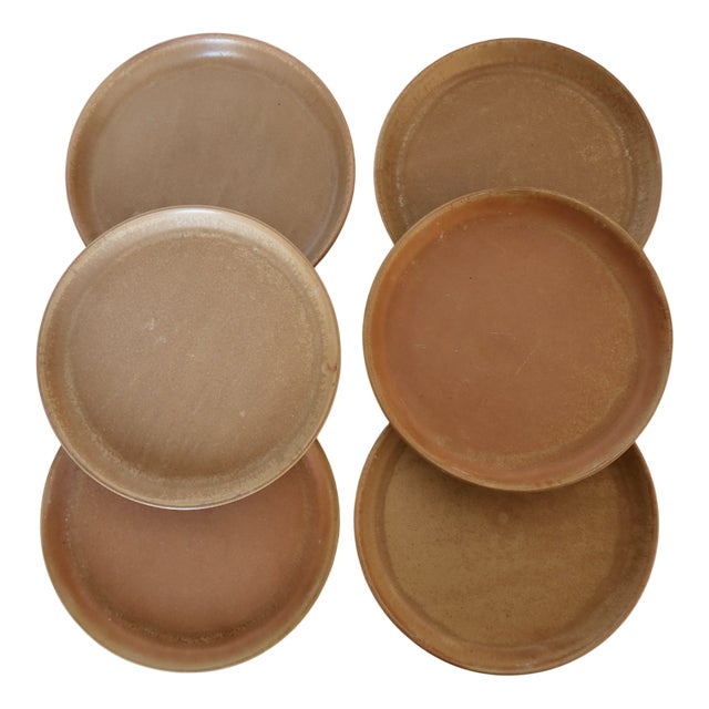 Vintage Stoneware Dinner Plates, 1980s, Set of 6 For Sale