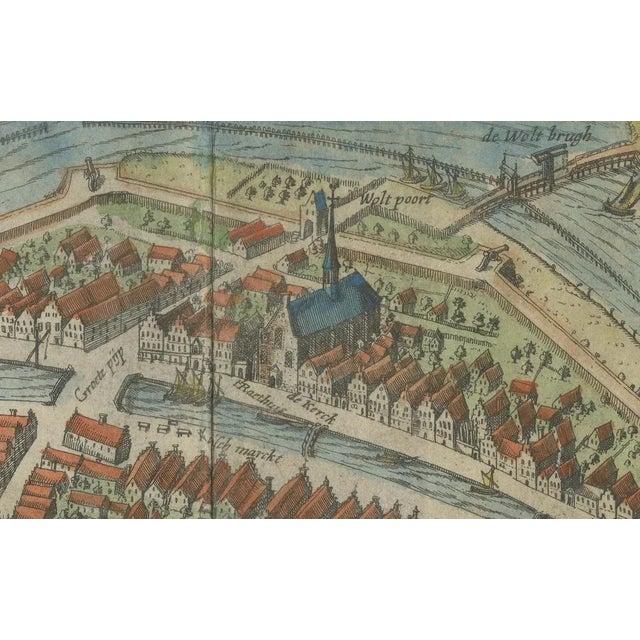 Dutch City Plan of Sloten in Friesland by N. Van Geelkercken, 1616 For Sale - Image 4 of 10