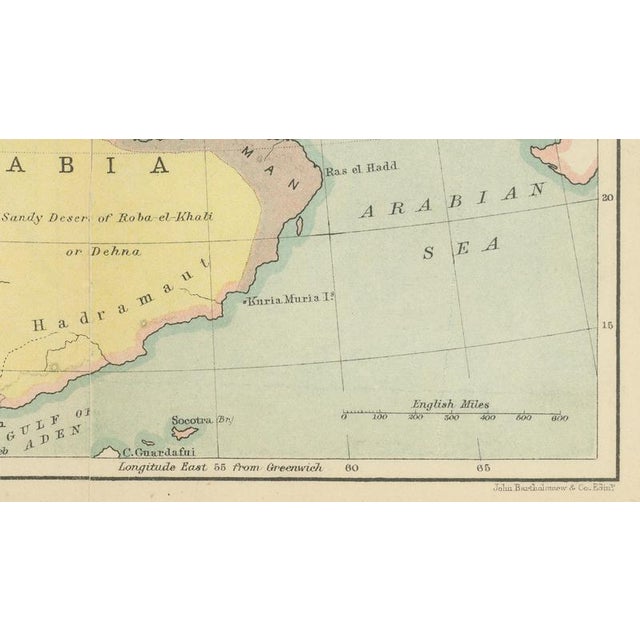Gold Antique Map of Turkey in Asia, Arabia and Persia, 1890s For Sale - Image 8 of 9