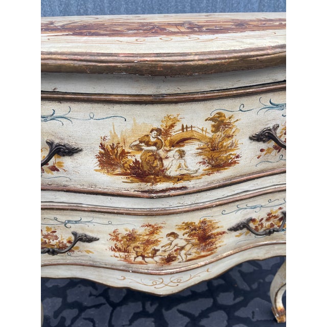 Early 20th Century Venetian Painted Two Drawer Commode For Sale - Image 10 of 11