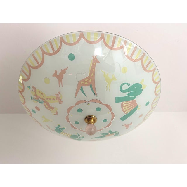 Children's 1950s Circus Animals Ceiling Light For Sale - Image 3 of 18