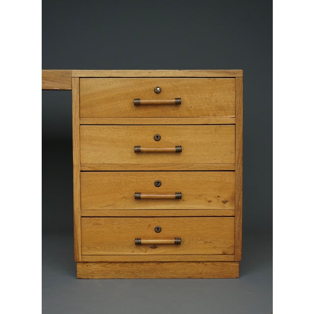 Bauhaus Art Deco French Freestanding Desk in Ash, 1930s For Sale - Image 3 of 18