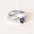 Modern 1990s 14k White Gold Amethyst Hexagon Ring Band, Size 6.25 For Sale - Image 3 of 7