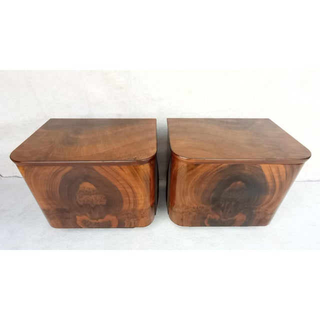 Very nice bedside tables in the style of Modernism in original authentic condition. Made of bent beech and spruce wood....