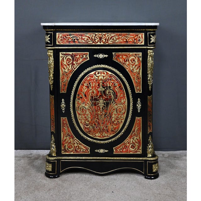 Wood Mid-19th Century Napoleon III Boulle Marquetry Console Table For Sale - Image 7 of 18