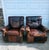 1980s Stunning 3-Piece Seating Set: Paul Robert Patchwork Leather Club Chairs & Pottery Barn Ottoman For Sale - Image 9 of 12