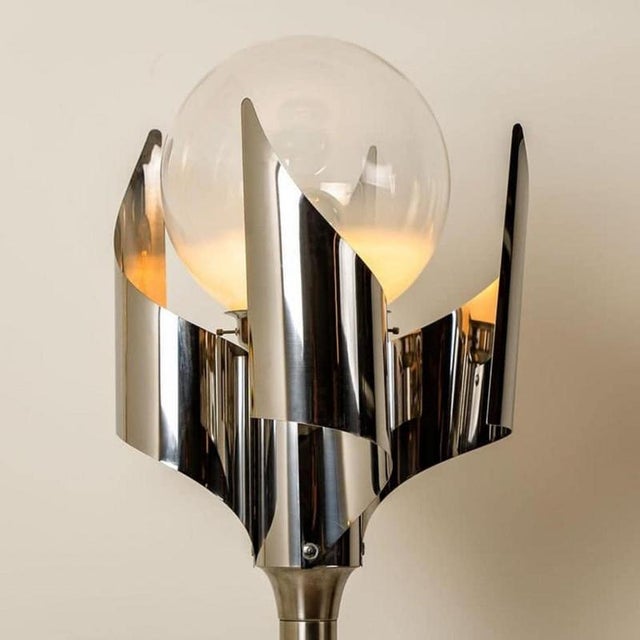 Reggiani Floor Lamp in Chrome Blown Glass from Reggiani, 1970 For Sale - Image 4 of 10