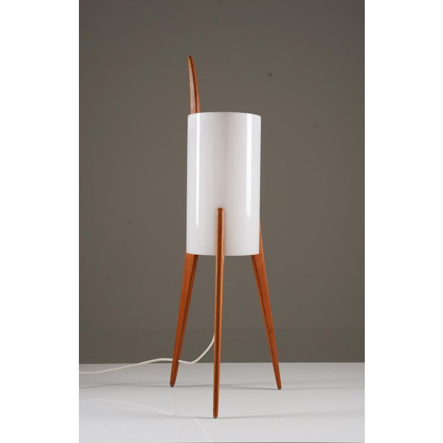 Mid-Century Modern Mid-Century Swedish Floor Lamp in Acrylic and Beech from Luxus, 1960s For Sale - Image 3 of 8