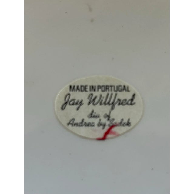 Off-white Vintage Portuguese Lily of the Valley Ceramic Cachepot For Sale - Image 8 of 9