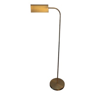 Mid-Century Modern Brass Bankers Adjustable Floor Lamp, 1970s For Sale