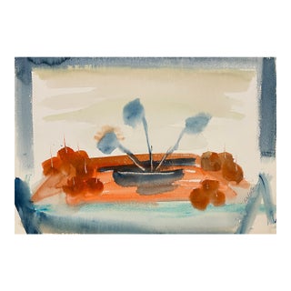 1950s Robert Colborne Abstract Floral Still Life Watercolor For Sale