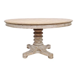 Farmhouse Round Pedestal Dining Table For Sale