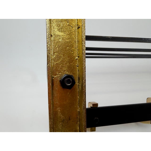 Mid-Century Modern Cast Iron and Brass Coat and Hat Rack, 1960s For Sale - Image 9 of 12