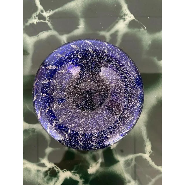 1990s Empty Pockets Tray in Murano Glass, Blue Bubbles & Silver Powder, 1990s For Sale - Image 5 of 6